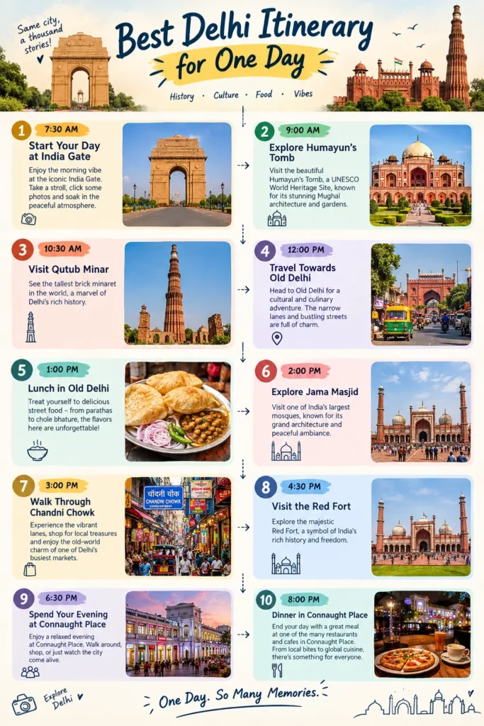 Delhi itinerary 1 day